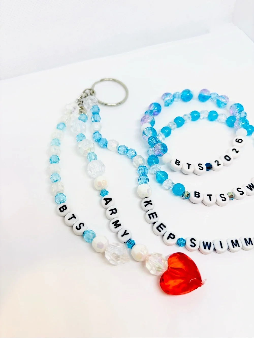 (3pcs) BTS KEEP SWIMMING KEYCHAIN BRACELET BUNDLE